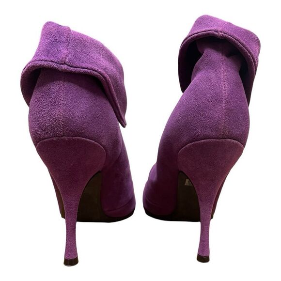 Colin Stuart Purple Leather Stiletto Ankle Heel Booties Size 6 EUC - Picture 4 of 8